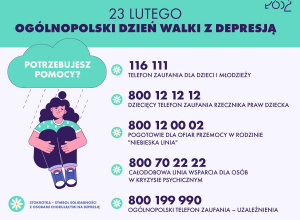 23 lutego - ogólnopolskie dzień walki z depresją